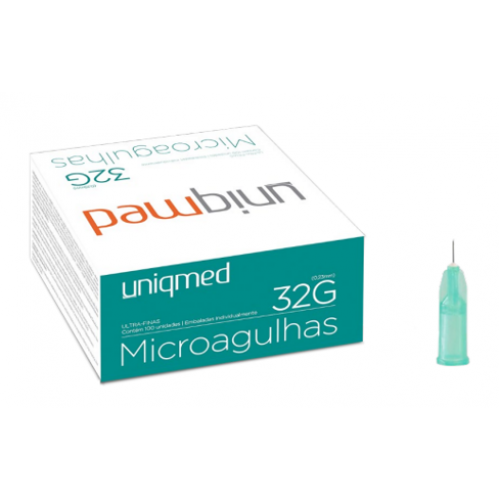 Microagulhas 32g x4mm (0,23mm) ultrafinas com 100 agulhas 